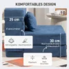 3 in 1 slaapstoel, opvouwbare slaapbank met bedfunctie, lendenkussen, relaxstoel in flanellook, chaise longue voor woonkamer, donkerblauw 6