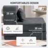 3 in 1 slaapstoel, opvouwbare slaapbank met bedfunctie, lendenkussen, relaxstoel in flanellook, chaise longue voor woonkamer, donkergrijs 6