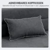 3 in 1 slaapstoel, opvouwbare slaapbank met bedfunctie, lendenkussen, relaxstoel in flanellook, chaise longue voor woonkamer, donkergrijs 7