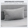 3 in 1 slaapstoel, opvouwbare slaapbank met bedfunctie, lendenkussen, relaxstoel in flanellook, chaise longue voor woonkamer, lichtgrijs 7