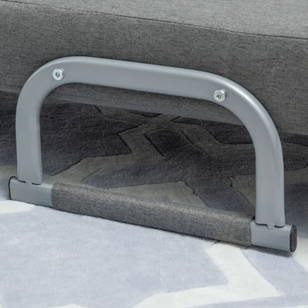 3 in 1 slaapstoel, slaapbank met bedfunctie, sierkussens, opklapbare relaxstoel met verstelbare rugleuning armleuning ligstoel in linnenlook, voor woonkamer, donkergrijs 10