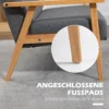 3 zits bank, bank met armleuningen, rugkussens, woonkamerbank met linnenlook, gestoffeerde bank voor woonkamer, slaapkamer 154,5 x 69,5 x 73 cm, donkergrijs 7