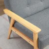 3 zits bank, bank met armleuningen, rugkussens, woonkamerbank met linnenlook, gestoffeerde bank voor woonkamer, slaapkamer 154,5 x 69,5 x 73 cm, donkergrijs 9