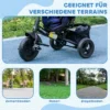 6 in 1 dreirad mit schubstange, kinderdreirad mit abnehmbarem sonnendach, kissen, laufrad mit 5 punkt sicherheitsgurt, korb, becherhalter, für 1 5 jahre kinder, dunkelblau 7