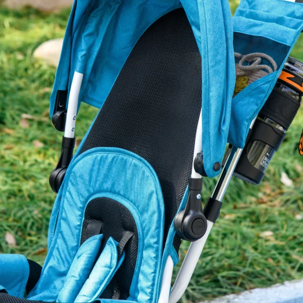 6 in 1 driewieler met duwstang, kinderdriewieler met afneembaar zonnedak, kussen, loopfiets met 5 punts veiligheidsgordel, mand, bekerhouder, voor 1 5 jaar kinderen, blauw 10