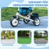 6 in 1 driewieler met duwstang, kinderdriewieler met afneembaar zonnedak, kussen, loopfiets met 5 punts veiligheidsgordel, mand, bekerhouder, voor 1 5 jaar kinderen, blauw 7