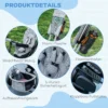 6 in 1 driewieler met duwstang, kinderdriewieler met afneembaar zonnedak, kussen, loopfiets met 5 punts veiligheidsgordel, mand, bekerhouder, voor 1 5 jaar kinderen, grijs 8