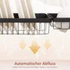 Afdruiprek servies, 2 laags afdruipstandaard met haken, bordrek, accessoires, 100 cm afdruiprooster rek voor keukenspoelbak, staal, zwart 7