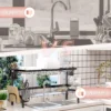 Afdruiprek servies, 2 laags afdruipstandaard met haken, bordrek, accessoires, 100 cm afdruiprooster rek voor keukenspoelbak, staal, zwart 8