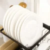 Afdruiprek servies, 2 laags afdruipstandaard met haken, bordrek, accessoires, 100 cm afdruiprooster rek voor keukenspoelbak, staal, zwart 9