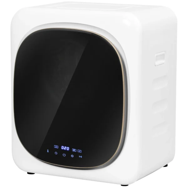 Afvoerdroger 4 kg wasdroger met desinfectie, ontgeuring, slimme modus, droger met roestvrijstalen bak, voorlader, voor appartement, huis, campers, wit 1