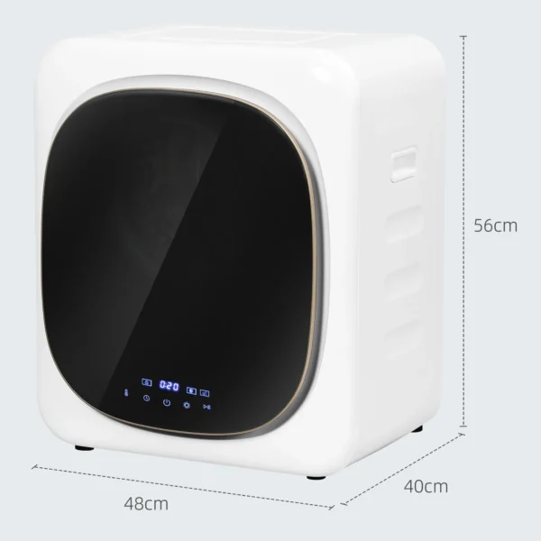 Afvoerdroger 4 kg wasdroger met desinfectie, ontgeuring, slimme modus, droger met roestvrijstalen bak, voorlader, voor appartement, huis, campers, wit 4