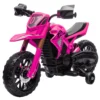 Aiyaplay 12v elektrische kinder motorfiets, kinderfiets met trainingswielen, tot 3 km/u, elektrische motorfiets met claxon en startgeluid, kinderrijtuig voor 3 8 jaar oude kinderen, max. 30 kg, roze 1