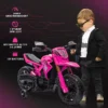 Aiyaplay 12v elektrische kinder motorfiets, kinderfiets met trainingswielen, tot 3 km/u, elektrische motorfiets met claxon en startgeluid, kinderrijtuig voor 3 8 jaar oude kinderen, max. 30 kg, roze 5