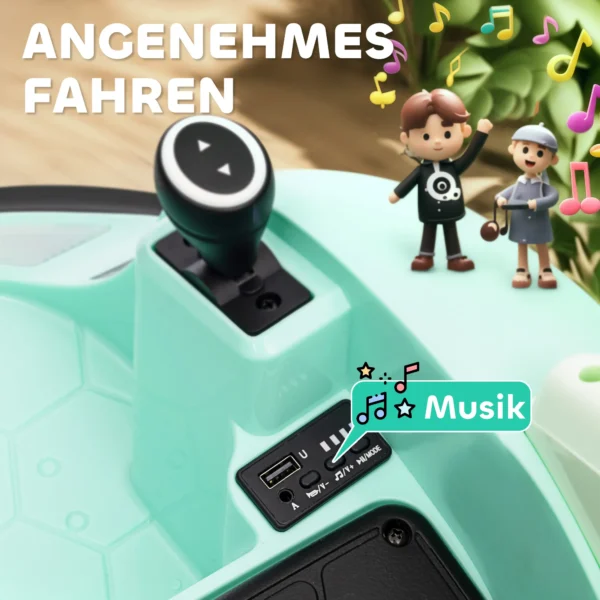 Aiyaplay 12v kinder autoscooter met 2,4 g afstandsbediening, elektrische bumper met muziek en lichtjes, 2 km/u, kinder elektrische auto met 360° rotatie, voor 1,5 5 jaar, groen 6