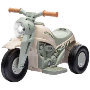 Aiyaplay kinder elektrische motorfiets, 6v kinderfiets met muziek, bellen, kinderrijtuig met koplamp, 2,5 3 km/u, voor 2 5 jaar oude kinderen, max. 30 kg, crèmewit 1
