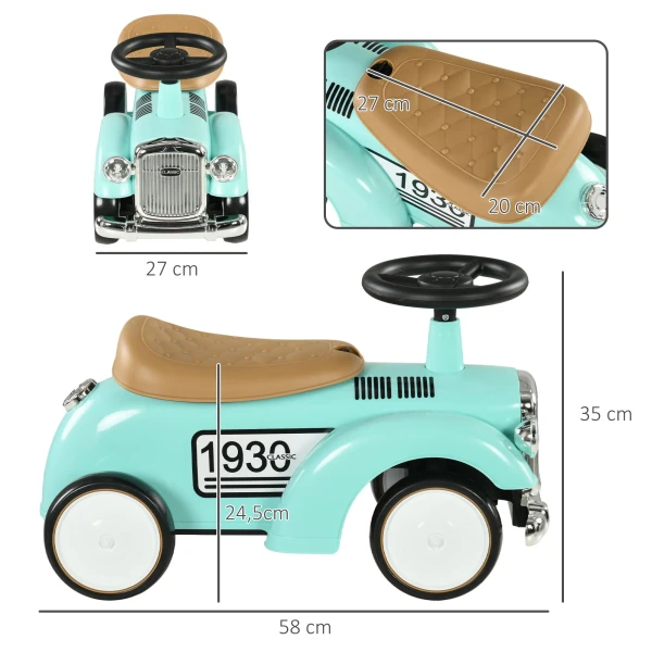 Aiyaplay kinder rutschauto, kinderfahrzeug met opbergruimte, kinderauto, rutscherfahrzeug met kantelbeveiliging, rutscher voor 1 3 jaar kinderen, groen, 58 x 27 x 35 cm 4