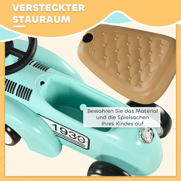 Aiyaplay kinder rutschauto, kinderfahrzeug met opbergruimte, kinderauto, rutscherfahrzeug met kantelbeveiliging, rutscher voor 1 3 jaar kinderen, groen, 58 x 27 x 35 cm 7