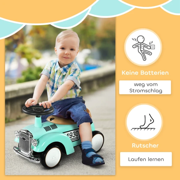 Aiyaplay kinder rutschauto, kinderfahrzeug met opbergruimte, kinderauto, rutscherfahrzeug met kantelbeveiliging, rutscher voor 1 3 jaar kinderen, groen, 58 x 27 x 35 cm 8