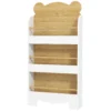 Aiyaplay kinderboekenkast met 3 planken houten opbergrek speelgoedrek voor speelgoed boeken vrijstaand rek kinderkamerrek voor kinderkamer speelkamer 55x15x110cm wit 1
