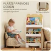 Aiyaplay kinderboekenkast met 3 planken houten opbergrek speelgoedrek voor speelgoed boeken vrijstaand rek kinderkamerrek voor kinderkamer speelkamer 55x15x110cm wit 7