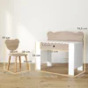 Aiyaplay kinderbureauset met tafelblad & lade kinder bureau en stoel met beer vorm leerling bureau kindertafel jeugdbureau voor jongens & meisjes natuurhout 4