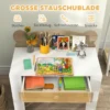 Aiyaplay kinderbureauset met tafelblad & lade kinder bureau en stoel met beer vorm leerling bureau kindertafel jeugdbureau voor jongens & meisjes natuurhout 6