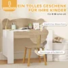 Aiyaplay kinderbureauset met tafelblad & lade kinder bureau en stoel met beer vorm leerling bureau kindertafel jeugdbureau voor jongens & meisjes natuurhout 8