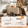 Automatische voederautomaat en 2,5 l waterdispenser voor honden, katten kattenvoer en waterdispenser set voederautomaat reisvoederautomaat voor kleine honden katten huisdieren wit 5