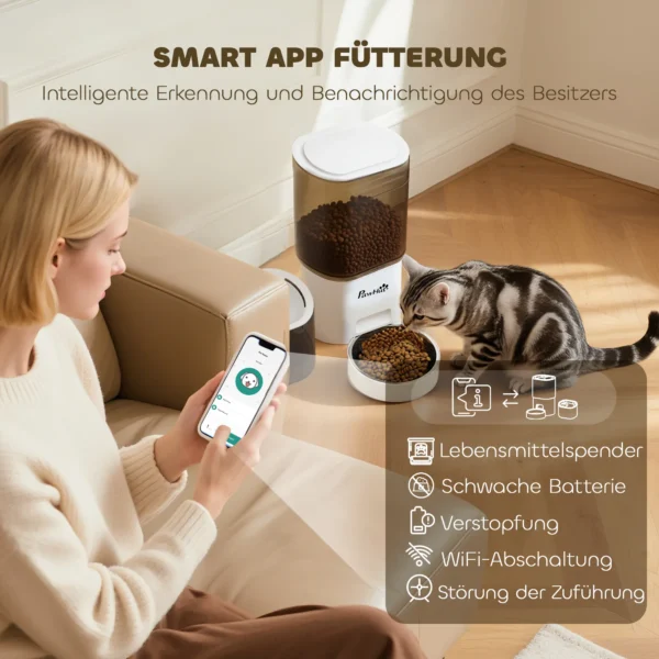 Automatische voederautomaat en 2,5 l waterdispenser voor honden, katten kattenvoer en waterdispenser set voederautomaat reisvoederautomaat voor kleine honden katten huisdieren wit 7