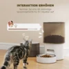Automatische voederautomaat en 2,5 l waterdispenser voor honden, katten kattenvoer en waterdispenser set voederautomaat reisvoederautomaat voor kleine honden katten huisdieren wit 8