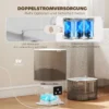 Automatische voederautomaat en 2,5 l waterdispenser voor honden, katten kattenvoer en waterdispenser set voederautomaat reisvoederautomaat voor kleine honden katten huisdieren wit 9