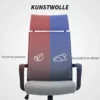 Bureaustoel, ergonomische bureaustoel met armleuning, hoofdsteun, in hoogte verstelbare draaistoel met kantelfunctie, computerstoel met kunstwol look, donkergrijs 6