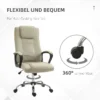 Bureaustoel, ergonomische bureaustoel met hoofdsteun, in hoogte verstelbare computerstoel met linnenlook, draaistoel voor thuiswerk, beige 8