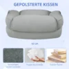 Bureaustoel, ergonomische bureaustoel met kantelfunctie, linnenlook, in hoogte verstelbare pc stoel met draaifunctie, dikke kussens, tot 200 kg belastbaar, voor thuiswerk, lichtgrijs 7