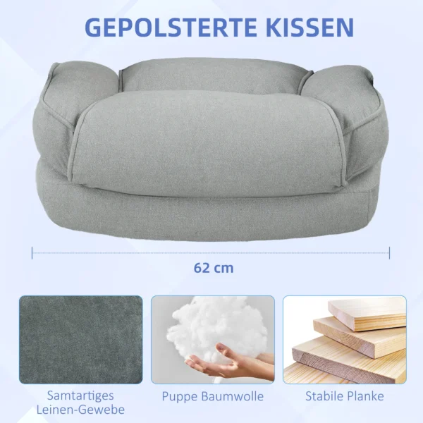 Bureaustoel, ergonomische bureaustoel met kantelfunctie, linnenlook, in hoogte verstelbare pc stoel met draaifunctie, dikke kussens, tot 200 kg belastbaar, voor thuiswerk, lichtgrijs 7