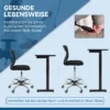 Bureaustoel ergonomische bureaustoel met verstelbare voetenring, in hoogte verstelbare computerstoel met netbekleding, kantoorstoel, draaistoel zwart 5