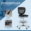 Bureaustoel ergonomische bureaustoel met verstelbare voetenring, in hoogte verstelbare computerstoel met netbekleding, kantoorstoel, draaistoel zwart 6