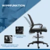 Bureaustoel ergonomische bureaustoel met verstelbare voetenring, lendensteun, in hoogte verstelbare draaistoel met netbekleding, kantelfunctie, computerstoel, zwart 6