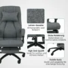 Bureaustoel met massagefunctie, ergonomische bureaustoel met ligfunctie, hoofdsteun met usb interface in hoogte verstelbaar draaibare directiestoel met linnenlook, donkergrijs 9
