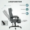 Bureaustoel met massagefunctie, ergonomische bureaustoel met ligfunctie, in hoogte verstelbare draaistoel met voetensteun, grijs 8