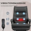 Bureaustoel met massagefunctie, ergonomische bureaustoel met ligfunctie, verwarmingsfunctie, in hoogte verstelbare computerstoel met voetensteun, draaifunctie, zwart 5