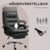 Bureaustoel met massagefunctie, ergonomische bureaustoel met ligfunctie, verwarmingsfunctie, in hoogte verstelbare computerstoel met voetensteun, draaifunctie, zwart 6