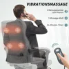 Bureaustoel met massagefunctie ergonomische directiestoel met ligfunctie voetensteun hoogteverstelbaar 360° draaibaar bureau stoel computerstoel met linnenlook, grijs 5