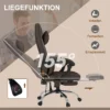 Bureaustoel met massagefunctie, ergonomische directiestoel met verwarming, ligfunctie, lendensteun en hoofdkussen, in hoogte verstelbare draaistoel met schommelfunctie, voetsteun, koffie 7