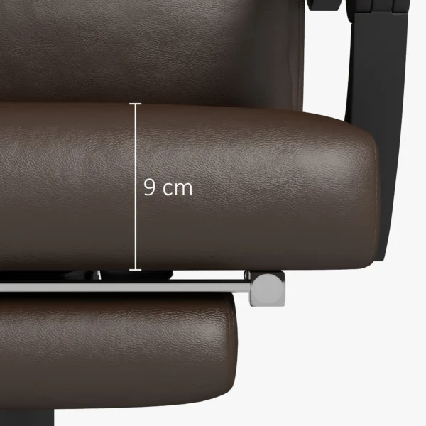 Bureaustoel met massagefunctie, ergonomische directiestoel met verwarming, ligfunctie, lendensteun en hoofdkussen, in hoogte verstelbare draaistoel met schommelfunctie, voetsteun, koffie 9