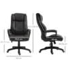 Bureaustoel met massagefunctie, ergonomische directiestoel met vibratiemassage, schommelfunctie, in hoogte verstelbare bureaustoel draaistoel, bruin 4