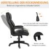 Bureaustoel met massagefunctie, ergonomische directiestoel met vibratiemassage, schommelfunctie, in hoogte verstelbare bureaustoel draaistoel, bruin 8