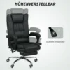 Bureaustoel met vibratiemassage ergonomische directeursstoel met rugverwarmer, ligfunctie, voetensteun, verstelbare hoogte bureaustoel, draaistoel met zijvak, zwart 6