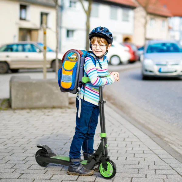 E scooter elektrische scooter 120w motor 6 km bereik max. 8 km/u elektrische step belasting tot 50kg, e step voor vanaf 6 jaar groen+wit 2
